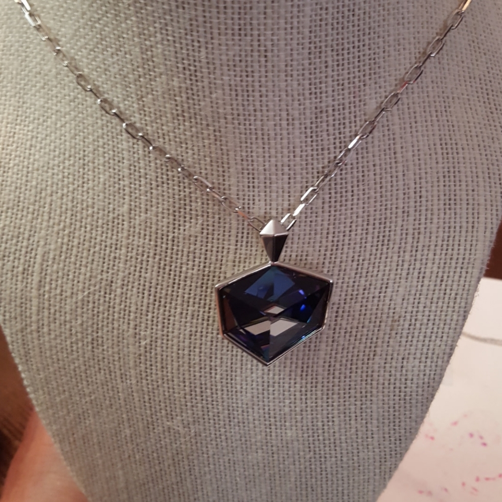 Purple Swarovski Crystal long necklace